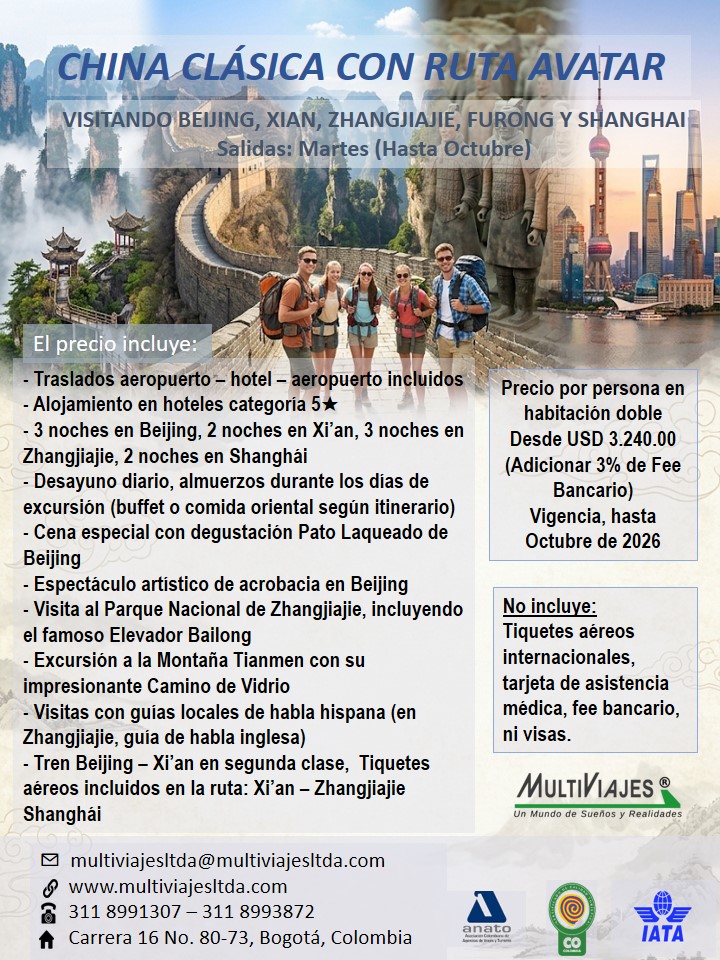 China clásica mas ruta Avatar